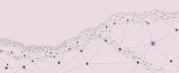 Neural network concept. Connected cells with links. High technology process. Abstract background