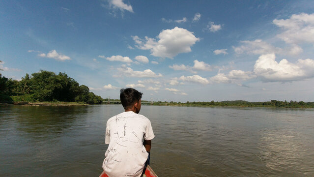 Village Boat Boy Facing Life