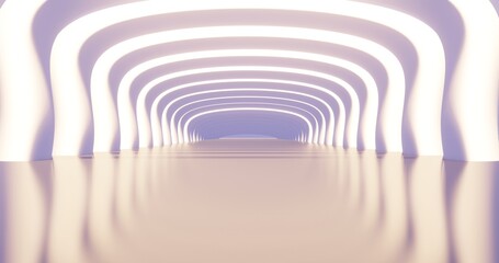 Obraz premium Abstract architecture background arched interior 3d render