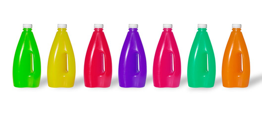 Juice  drinks with different flavors isolated on a white background