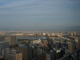 Fototapeta premium 高層ホテルから大阪の景色