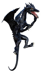 3D Rendering Fairy Tale Dragon on White