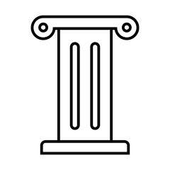 Pillar icon of a Greek temple. Vector.