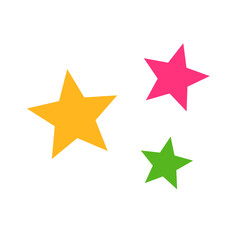 Obraz premium Colorful star pop icons. Glitter effect. Vector.