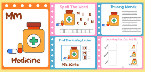 worksheets pack for kids with medicine fun learning for children