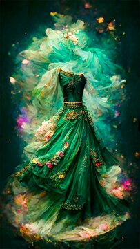 Mint Fantasy Gown by Anna Triant Couture
