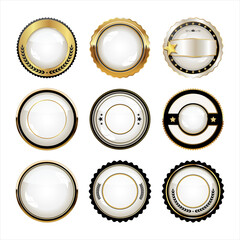 Retro vintage gold and black and white badges and labels