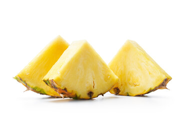 Slices of fresh pineapple with shadow