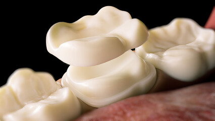 Fototapeta na wymiar Ceramic Overlay crown over a tooth- 3D Rendering