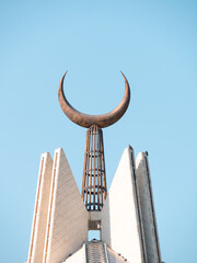 Obraz na płótnie Canvas Faisal Mosque, Islamabad's Largest Mosque, commissioned by the Saudis in the 70s - Close-up Shot