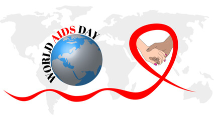 world aids day vector illustration, creative vector design for 1st december - world aids day