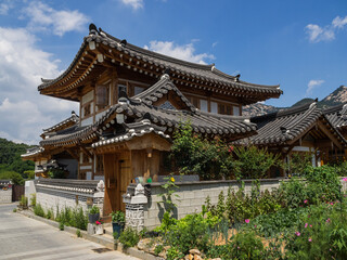 The street view of Eunpyeong Hanok Village in South Korea