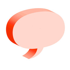 red bubble icon on the white background, vector speech bubble