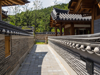The street view of Eunpyeong Hanok Village in South Korea