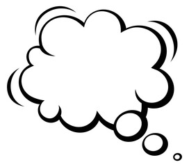 Thinking ballon in retro comic style. Empty template