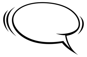 Round speech bubble template. Blank message balloon
