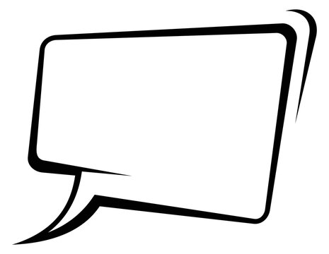 Blank text message template. Comic speech bubble