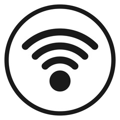 Wi-fi spot label. Wireless net round icon