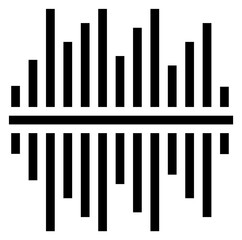 Sound frequency symbol. Audio signal record icon