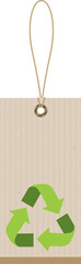 Eco friendly tag on craft paper with rope. Bio recycled sign
