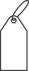 Price tag. Icon for sale or luggage. Outline label illustration 