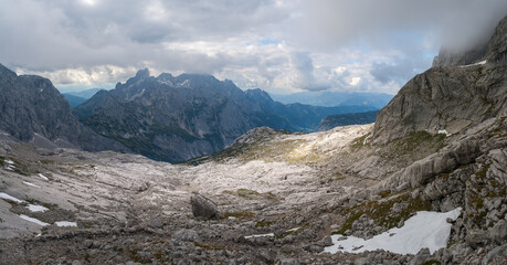 landscape in the mountains, the Dachstein Mountains in the Alps in Austria