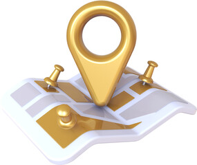 Map pin location isolated on transparent background. 3D rendering