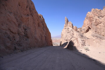 Famous and mythical route 40 in Argentina in one of its most dangerous sections, from Cachi to Cafayate.