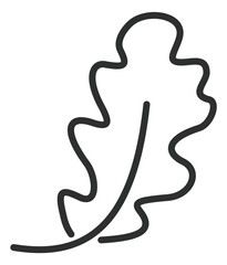 Oak leaf icon. Forest tree foliage symbol