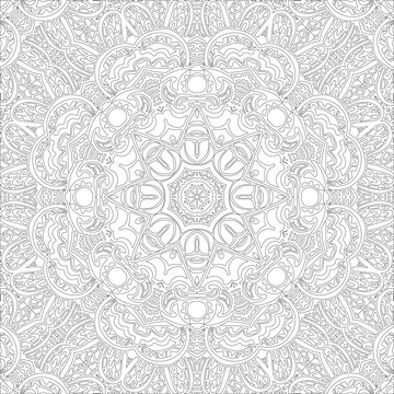 Advance coloring page for adult abstract boho festive mandala seamless perfect for relaxation and anti-stress