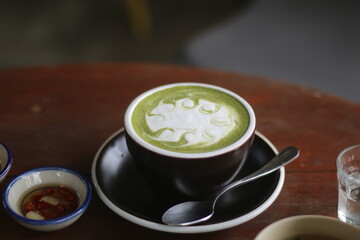 a cup of hot green tea 