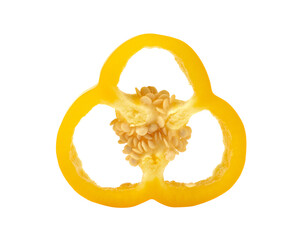yellow pepper slices on transparent png
