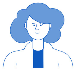 Woman head portrait. Pretty female character face