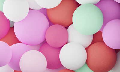 Abstract 3d render of colorful spheres, modern background design
