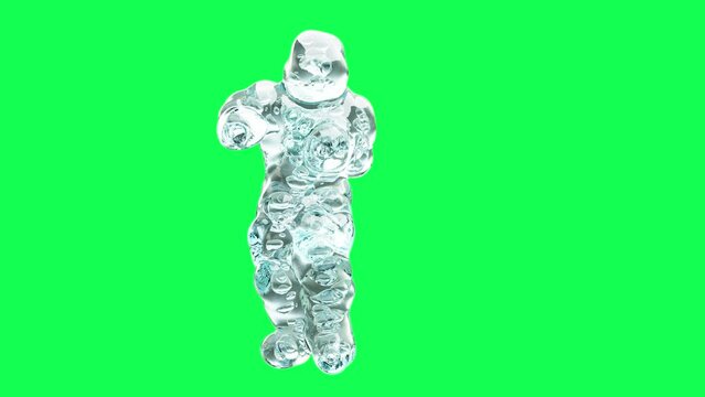 Water Monster Dancing, Hip Hop Dancing, isolated, green screen, 3d render