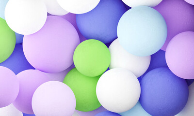 Abstract 3d render of colorful spheres, modern background design