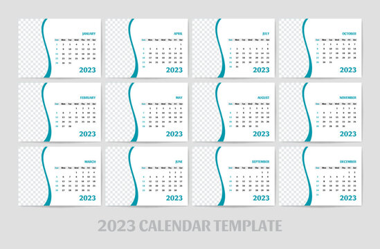 2023 calendar template simple and clean design