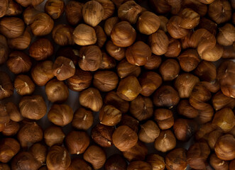 Hazelnut. Background with nuts. Nuts close-up.