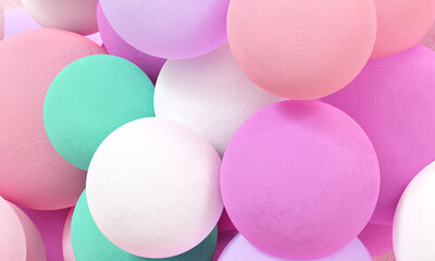 Abstract 3d render of colorful spheres, modern background design