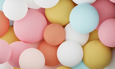 Abstract 3d render of colorful spheres, modern background design