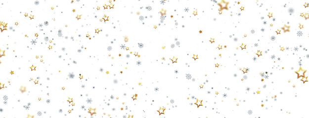 With Realistic Snowflakes Overlay On Light Silver Backdrop. Xmas Holidays