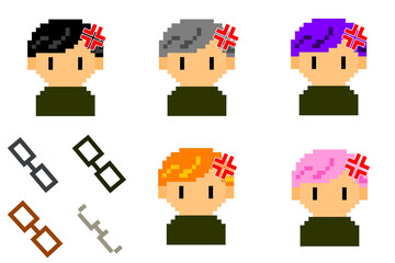 怒っている男性　左分け　その2　アイコンセット