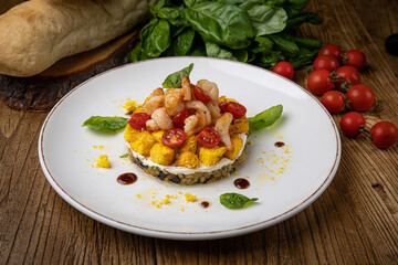 a delicious salad prepared in the restaurant by the chef
