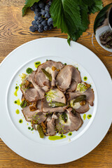 a delicious salad prepared in the restaurant by the chef
