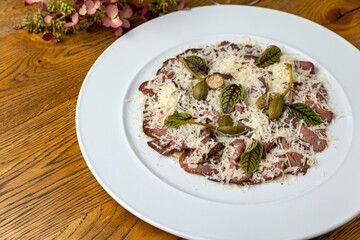 a delicious salad prepared in the restaurant by the chef
