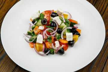 a delicious salad prepared in the restaurant by the chef
