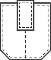 Obraz premium Denim pocket patch. Outline element for uniform or casual style clothes, dresses and shirts. Line illustration 
