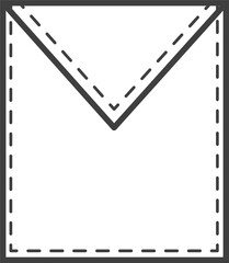 Fototapeta premium Denim pocket patch. Outline element for uniform or casual style clothes, dresses and shirts. Line illustration 