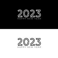 Collection of modern Happy New Year 2023 design background. Twenty Twenty Three design vector