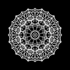 Mandala design template with black background

